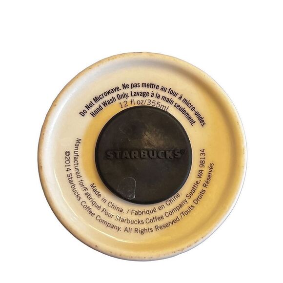 Starbucks 2015 Green Dot Collection Scarab Beetle Gold Ceramic 12oz Tumbler - Picture 3 of 5